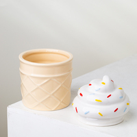Yuanwang – Nouveau Pot à Bougie en Céramique Vide en Forme de Crème Glacée de Noël, Contenant Mignon pour Desserts, Vases à Bougies Uniques et Personnalisés
