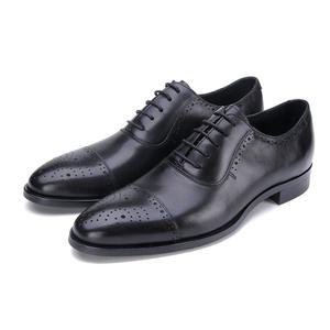 Chaussures habillées pour hommes en cuir de vachette véritable, style brogue, à enfiler, à bout pointu – Imperméables, avec soutien de la voûte plantaire, respirantes, semelle extérieure en caoutchouc souple - Product Image 5
