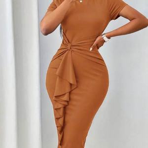 Nouvelle Robe de Soirée Formelle Élégante en Mousseline de Soie à Manches Longues et Col en V Profond, Personnalisable avec Logo du Fabricant - Product Image 3