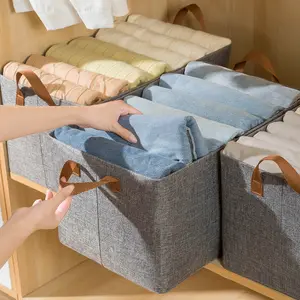 Organisateur de vêtements pour Jeans, organisateurs de tiroirs améliorés pour vêtements avec poignée pliable, organisateurs de vêtements à tiroir