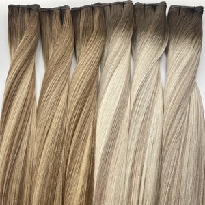 Extensiones de cabello Remy invisibles alineadas con cutícula europea de fábrica al por mayor trama única teñida para un color personalizado - Product Image 4