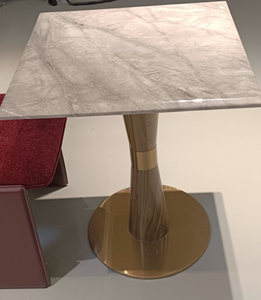 GDRS <b>Square</b> Stone Finish <b>Table</b> Top Restaurant <b>Table</b> Contemporary Modern Design Durable Commercial Furniture - Product Image 3