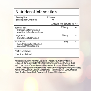 Tabletas de Cúrcuma de Marca Propia, Suplemento Dietético con Raíz de Cúrcuma, Promueve el Sistema Inmunológico y Mejora la Digestión - Product Image 2