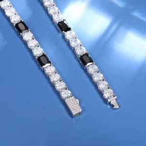Trendy Moissanite Tennis Chain Link Bracelet Stainless Steel Sparkle Fashion Jewelry Gift <b>for</b> Women <b>Men</b> - Product Image 4