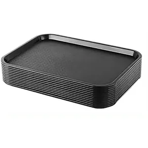 Bandeja plástica preta para fast food SHUNYUE Foodservice 531018, embalagem em blister para animais de estimação pp abs, personalizável de 10 por 14 polegadas