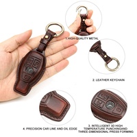 Étui de protection pour clé de voiture en cuir véritable fait main, durable, portable et élégant pour modèles Mercedes CL/CLA/GL/LK/AMG/B/C - Écologique et de haute qualité
