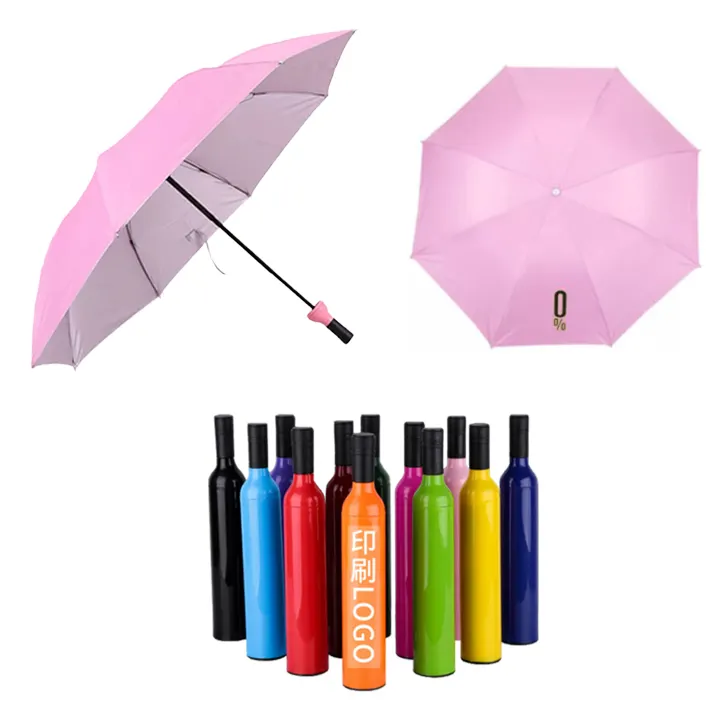 Customized gift craft umbrella wholesale wine shape umbrella fashion paraplue multi-color custom wine bottle umbrella