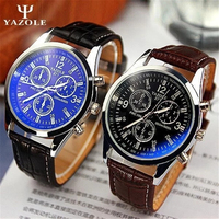 Jam Tangan Pria Yazole 271 P Baru, Merk Jam Tangan Quartz, Tali Kulit Fashion, Jam Tangan Sport Murah, Relogio Pria