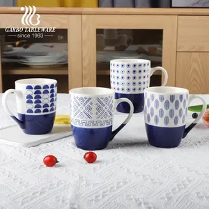 Taza de café de porcelana con diseño decorativo personalizado, taza de café de porcelana blanca, cerámica, espresso, leche