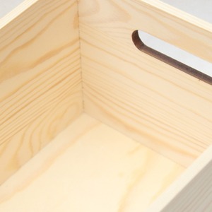 Solid Wood Storage <b>Box</b> Rectangle Open Top Desktop Organizer With Handles For Office Use - Product Image 3