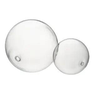 Bola de cristal hueco de borosilicato transparente soplado personalizado esfera orbe burbuja lámpara pantalla globo cubierta de luz con agujeros pequeños