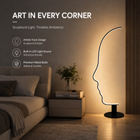 Lámpara de Pie LED Escultural Moderna Europea con Diseño de Rostro, Lámpara Artística para Sala de Estar, Dormitorio y Decoración del Hogar