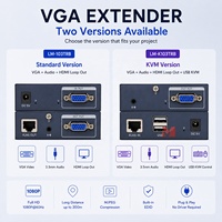 Extensor KVM VGA de 300M, Extensor de Audio VGA sobre Cat5e/Cat6, Control de Teclado y Ratón USB con Salida VGA en Bucle