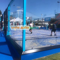 Terrain de padel Panoramique Complet Paddle Tennis Gazon Artificiel Floring extérieur Courts de paddle-tennis panoramiques entièrement portables