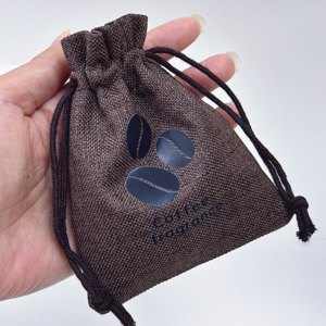 Sac à café en coton biologique personnalisé RUNWELL, petit, avec cordon <span class=keywords><strong>de</strong></span> serrage, pour fleurs séchées, lavande, réutilisable, recyclable, imprimé à l'écran - Product Image 2