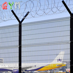 <span class=keywords><strong>Malla</strong></span> soldada de seguridad perimetral de valla de aeropuerto curvada 3D recubierta de PVC barato con alambre de púas Material de marco de aluminio y acero - Product Image 3