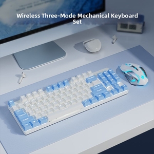 Новая беспроводная механическая клавиатура 2.4G с тремя режимами подключения, 104 клавиши, LED-подсветка, USB 3.0, низкое энергопотребление, без конфликтов, универсальная - Product Image 4