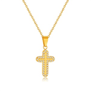 Wholesale Minimalist Jewelry <b>Cross</b> Necklace Stainless Steel Cute Zircon <b>Cross</b> Pendant Necklace - Product Image 6