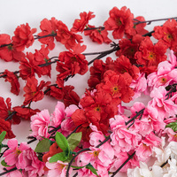 Tige de fleur artificielle réaliste en soie de qualité supérieure, rouge, rose, blanc, fleur de cerisier, décoration de la maison, mariage, fête des mères, Noël, bricolage