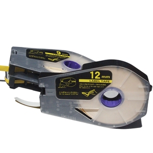 Etiquetas Adhesivas para Impresora <span class=keywords><strong>Canon</strong></span> C-210E C-210T - Rollo de Etiquetas Autoadhesivas de 6, 9 y 12 mm, Etiquetas Amarillas - Product Image 1