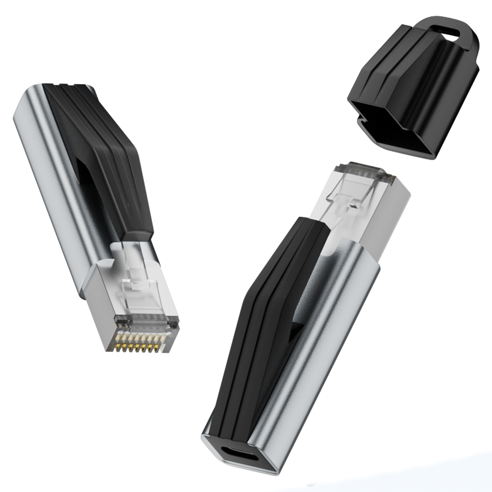Type-c ตัวเมียถึง RJ45 สีเทา