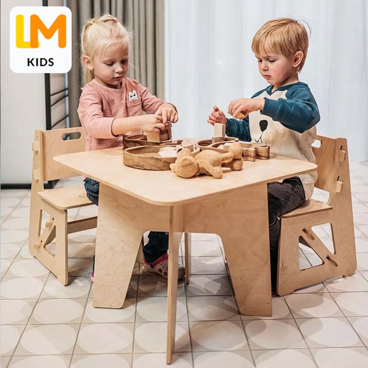 Детские столы и стулья LM, деревянный учебный стол для детей, Набор детских стульев и столов из массива дерева