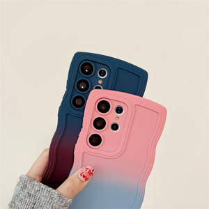 Funda de teléfono bicolor con diseño de ondas compatible con Samsung NOTE20, Samsung S23 ULTRA y Samsung S23 con efecto degradado. - Product Image 2