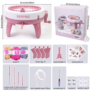 Machine à Tricoter Circulaire Automatique SENTRO 40 <span class=keywords><strong>Aiguilles</strong></span> pour <span class=keywords><strong>Chaussettes</strong></span>, Gants, et Ourdissage Crochet, avec Laines, Outil de Tissage Bricolage à Domicile - Product Image 4