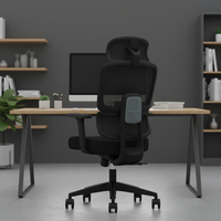 Chaise de bureau pivotante ergonomique noire bon marché, réglable, en maille, mobilier de bureau de direction, chaise inclinable de direction