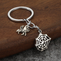 En gros, Accessoires de porte-clés en alliage toile d'araignée Halloween, Pendentif porte-clés en métal, Breloque de sac, Pendentif de voiture, Cadeau