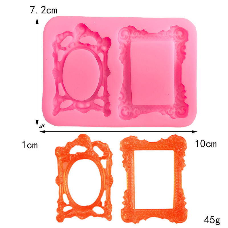 Moule en silicone cadre 2 rose