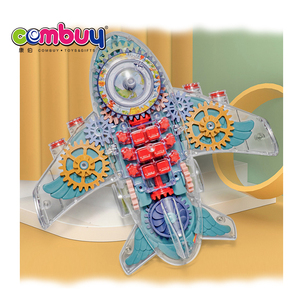 Illuminazione musicale trasparente universale giocattoli per bambini <span class=keywords><strong>aereo</strong></span> elettrico ad ingranaggi - Product Image 1