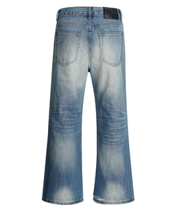 Jeans da <span class=keywords><strong>Uomo</strong></span> <span class=keywords><strong>Skinny</strong></span> Vintage Hip Hop con Logo Personalizzato, <span class=keywords><strong>Pantaloni</strong></span> a Zampa Streetwear Y2K, Lavaggio Monkey Blu Chiaro - Product Image 3