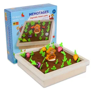 Gioco di memoria vegetale colorato più venduto miglior regalo giocattolo in legno per bambini educazione precoce per bambini all'ingrosso personalizzata in legno
