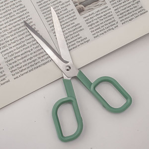 Stainless Steel Office Scissors Green Straight Head Craft Cutting Tool Stationery Supplies - Product Image 4