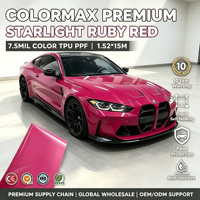 Film de protection de peinture TPU auto-cicatrisant double usage, rouge rose, haute brillance, résistant aux rayures, autocollant pour voiture en rouleau