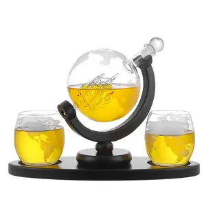 Fancy Whiskey Decanter Globe Set Glass Globe Decanter Glass Bar Accessories With Whiskey Stone
