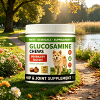Friandises à mâcher pour chiens saveur poulet, Glucosamine Chondroïtine, OEM ODM, complément pour la mobilité articulaire, soulage les douleurs pour chiens actifs et âgés