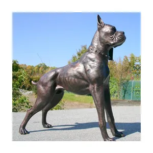 Decoración de jardín antiguo Bonze Greyhound vida TAMAÑO DE estatua perro escultura para venta