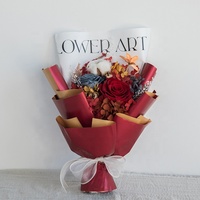 Bouquet de fleurs roses éternelles faites à la main de luxe 2025 pour l'obtention du diplôme Saint Valentin Fête des mères Noël Pâques et mariages