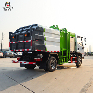 Camion benne à ordures HEAVSTY 7CBM en aluminium avec compartiment à <span class=keywords><strong>volet</strong></span> roulant et élévateur de déchets 240L 4x2 pour Dongfeng D6 CLW5049ZZZ6 - Product Image 5