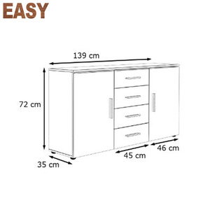 Luxury Modern Wooden Buffet Cabinet <strong>Sideboard</strong> in Black <strong>High</strong> <strong>Gloss</strong> Living Room Furniture Melamine Particle Board Wood PANEL,PANEL - Product Image 5