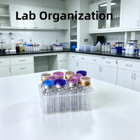 Boîte de 10 compartiments pour flacons de peptides de 3 ml, sans BPA, compatible réfrigérateur, en PP transparent de haute qualité, emballage de laboratoire OEM en gros