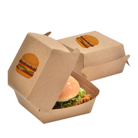Boîte à hamburger sur mesure de grande taille, contenant alimentaire en papier de qualité avec laminage mat, qualité garantie pour les hamburgers et les sushis