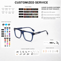 En stock – Nouveau modèle – Lunettes de vue haut de gamme en acétate – Montures et verres optiques pleine monture pour hommes – Idéales pour un usage quotidien