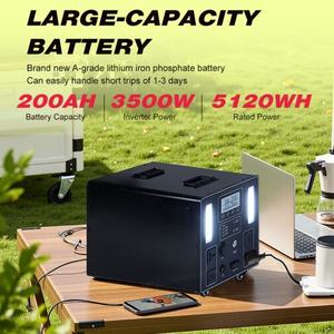 Sistema de Energía Solar de Emergencia Fuera de la Red, Batería de Hierro LiFePO4 de 3000W 3500W, Almacenamiento de Energía Doméstica, Estación de Energía Solar Portátil - Product Image 2