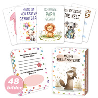 Cartes personnalisées écologiques en papier, imperméables, résistantes à l'huile, durables, pour la croissance du bébé, cartes commémoratives personnalisées privées
