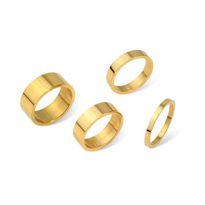 Engravable תכשיטי החסר זהב סיגר להקת טבעת הצהרת טבעת באיכות גבוהה טוב מחיר מינימליסטי נירוסטה טבעות - Product Image 2