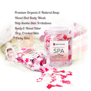 Jabón de baño corporal a base de hierbas naturales, papel blanqueador, hojas de jabón, pétalos y confeti, copos sólidos para lavar a mano - Product Image 2