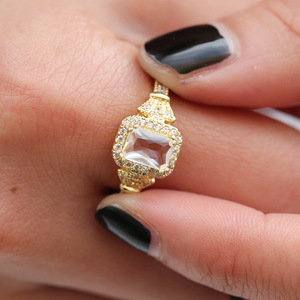 Anello Quadrato Elegante da Donna, Stile Proposta di Matrimonio, Regalo Romantico, Accessorio per Dito - Product Image 5
